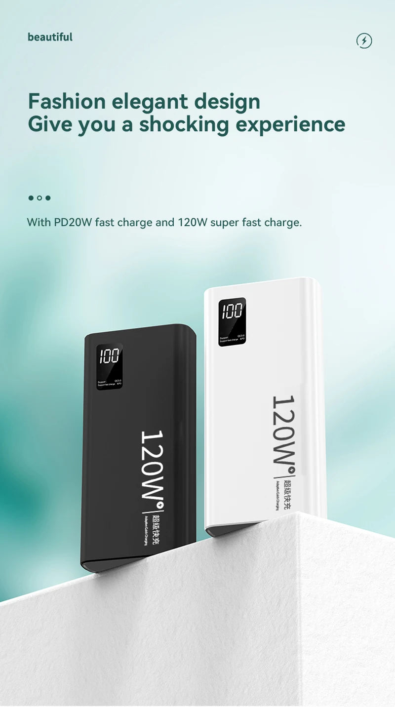Xiaomi 120W High Capacity Power Bank 50000mAh Fast Charging Powerbank Portable Battery Charger For iPhone Samsung Huawei