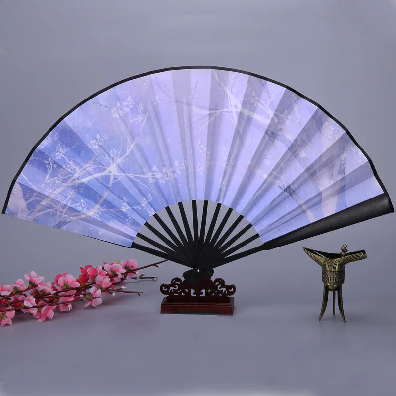 Ancient Style Series Folding Hand Held Fan Female Dance Hanfu Ancient Costume With Fan Nine-Tailed-Fox Chinese Style Straight