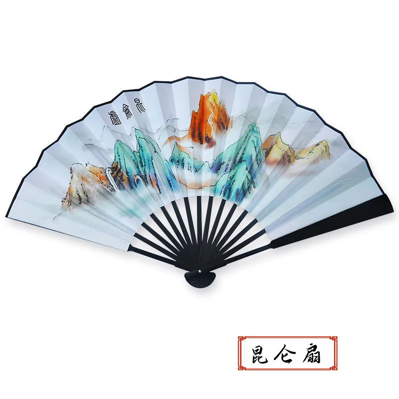 Ancient Style Series Folding Hand Held Fan Female Dance Hanfu Ancient Costume With Fan Nine-Tailed-Fox Chinese Style Straight