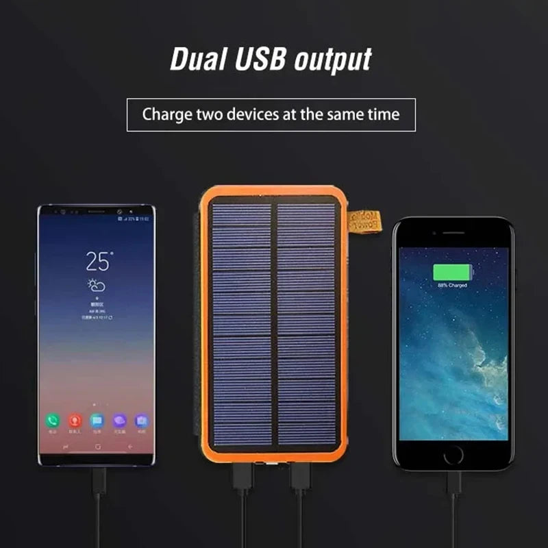 100000mah Solar Powerbank Outdoor Camping Portable Folding Waterproof Solar Energy 5v 2a Usb Output Device Sun Power For Iphone