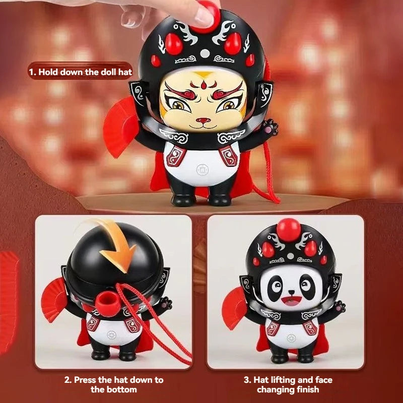 Traditional Chinese Sichuan Opera Culture Face Changing Panda Doll Interesting Face Changing Children's Doll Gift Souvenir Toy