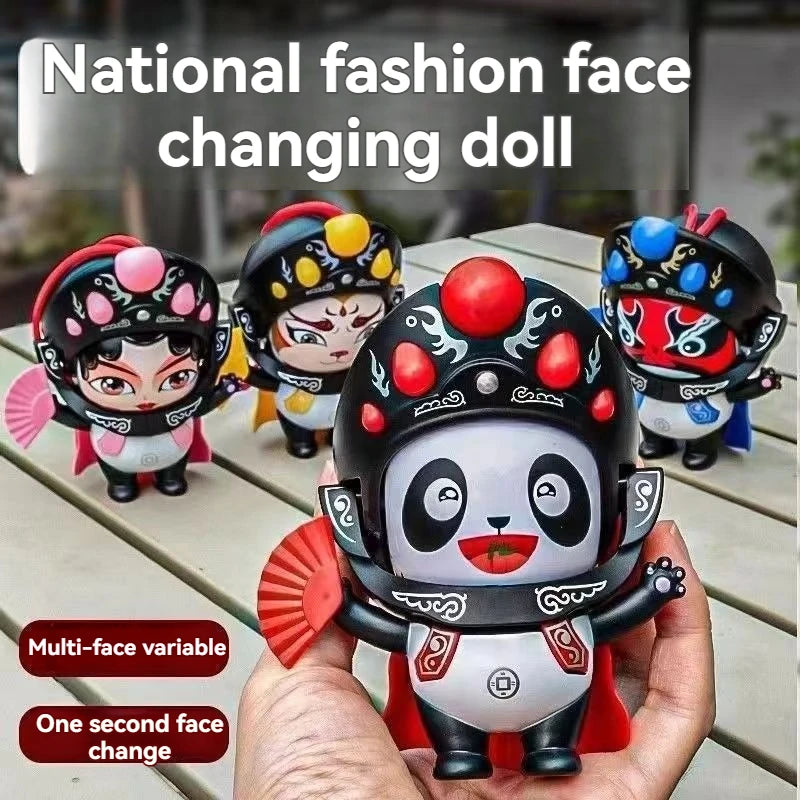 Traditional Chinese Sichuan Opera Culture Face Changing Panda Doll Interesting Face Changing Children's Doll Gift Souvenir Toy