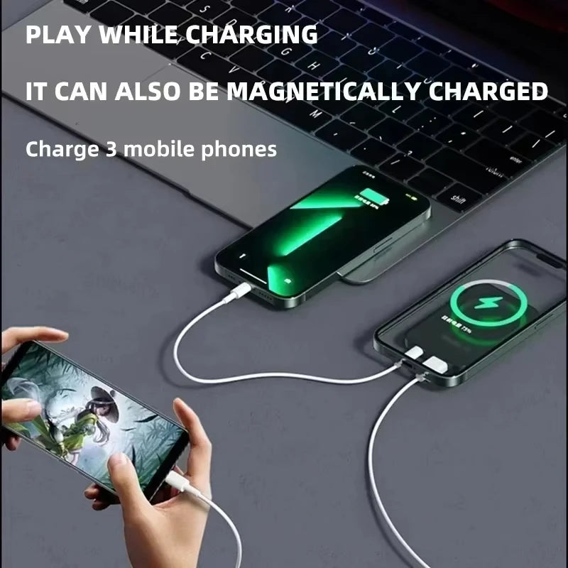 100000mAh Magnetic Power Bank Wireless Fast Charger For Magsafe Portable Auxiliary Battery Pack For iphone Huawei Samsung