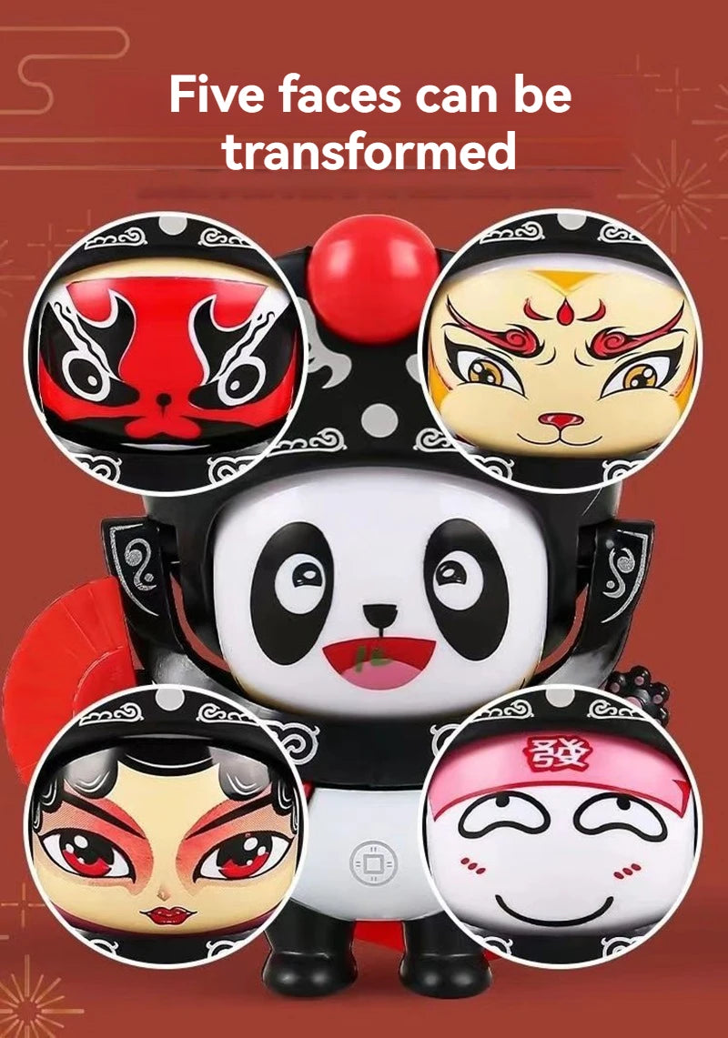 Traditional Chinese Sichuan Opera Culture Face Changing Panda Doll Interesting Face Changing Children's Doll Gift Souvenir Toy