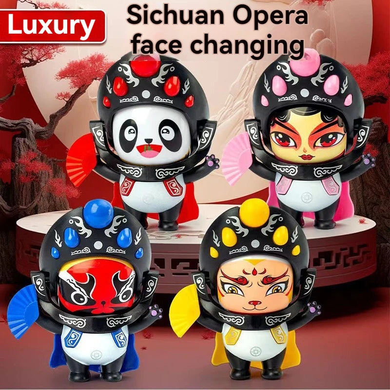 Traditional Chinese Sichuan Opera Culture Face Changing Panda Doll Interesting Face Changing Children's Doll Gift Souvenir Toy