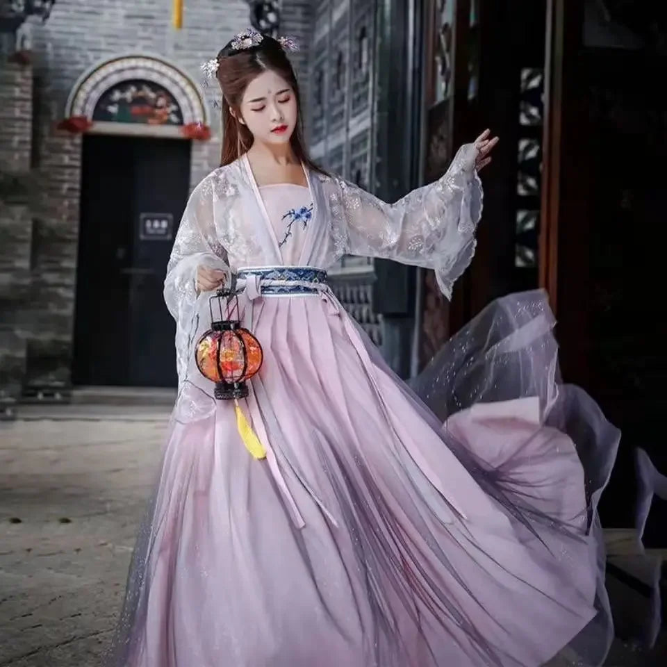 2024 Traditional Women Flower Hanfu Dress Ancient Chinese Costume Beautiful Dance Hanfu Originale Princess Tang Dynasty Robe