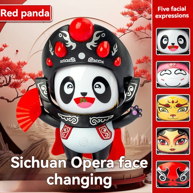 Traditional Chinese Sichuan Opera Culture Face Changing Panda Doll Interesting Face Changing Children's Doll Gift Souvenir Toy