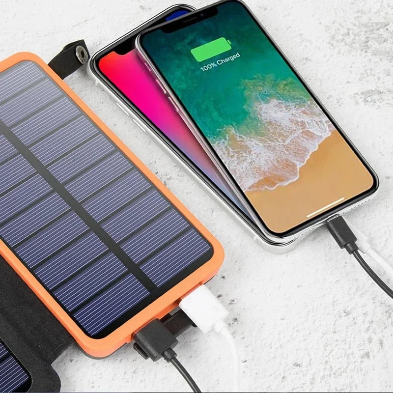 100000mah Solar Powerbank Outdoor Camping Portable Folding Waterproof Solar Energy 5v 2a Usb Output Device Sun Power For Iphone