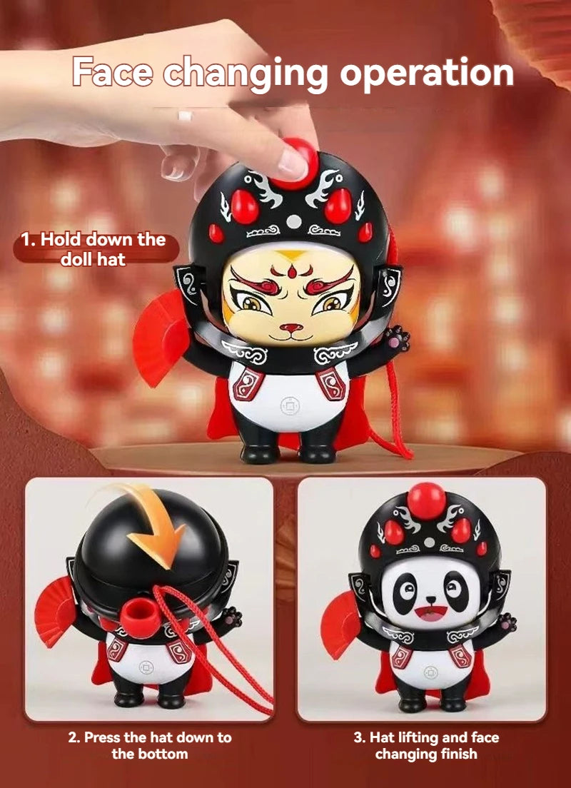 Traditional Chinese Sichuan Opera Culture Face Changing Panda Doll Interesting Face Changing Children's Doll Gift Souvenir Toy