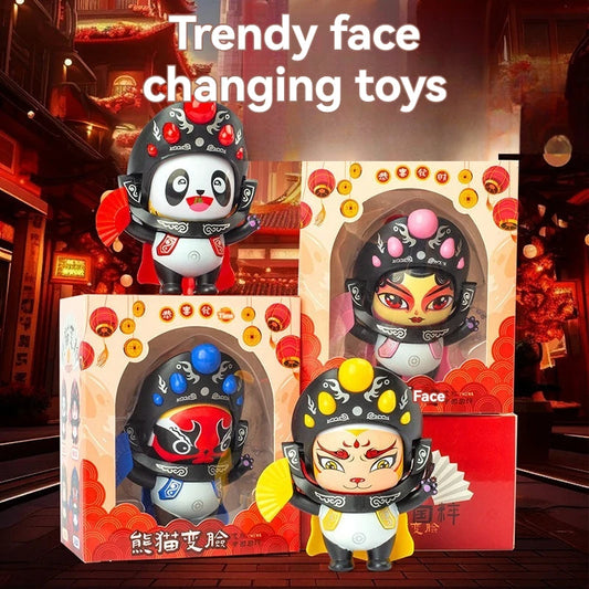 Traditional Chinese Sichuan Opera Culture Face Changing Panda Doll Interesting Face Changing Children's Doll Gift Souvenir Toy